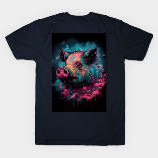 Pig Art Style 90s T-Shirt